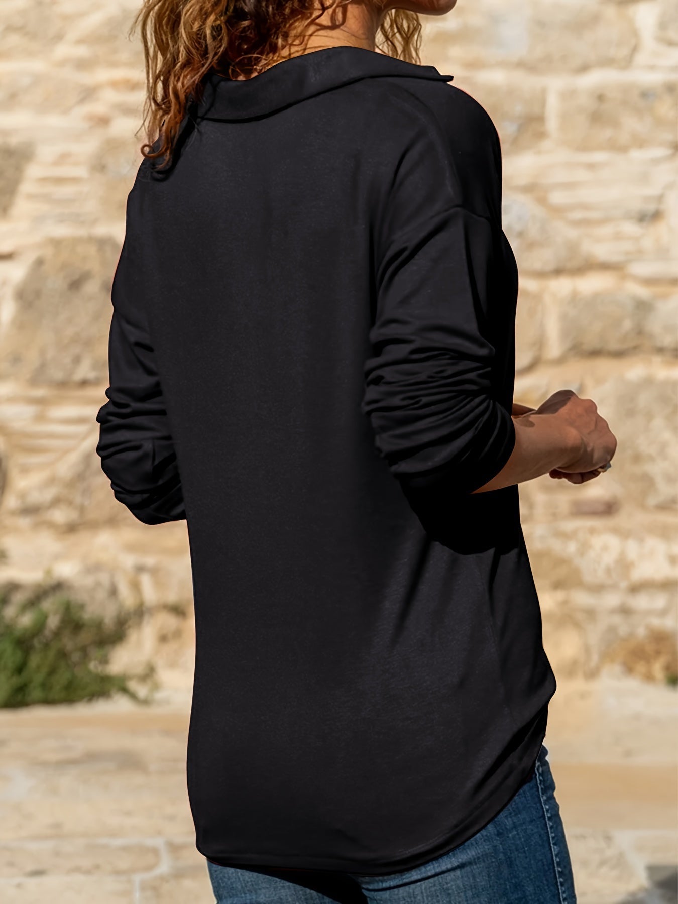 Ami™ - Avslappnad Zip Krage Topp