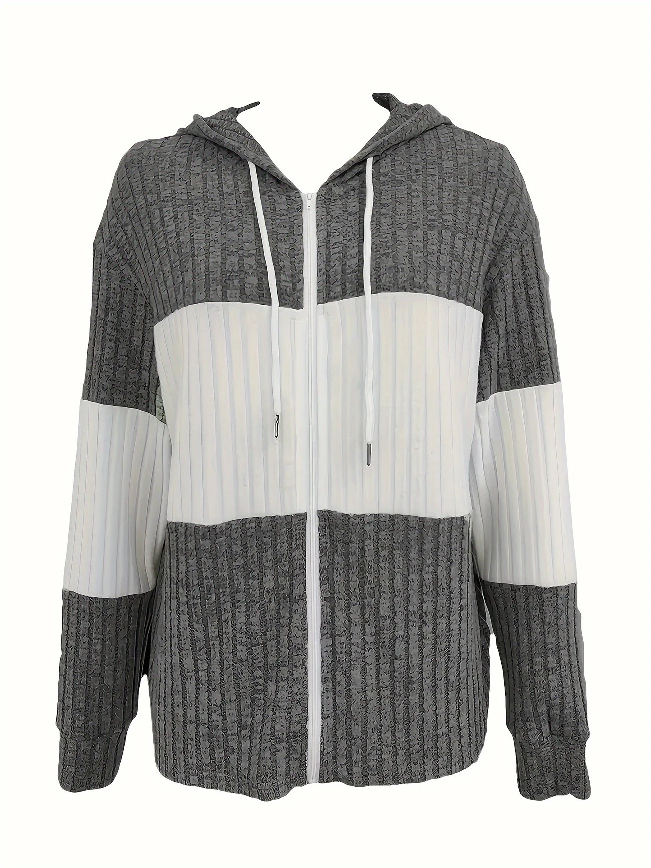 Inga™ – Färgblock Zip-Huvtröja för Dam