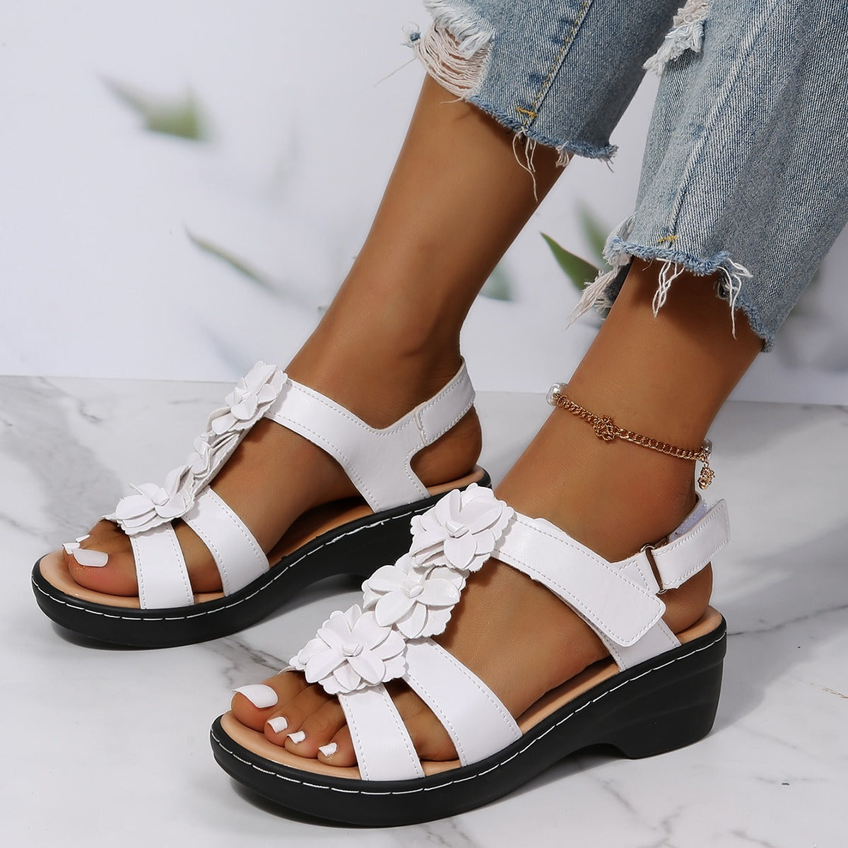 Orina™ - Stödjande Bordeaux Sandaler för Dam
