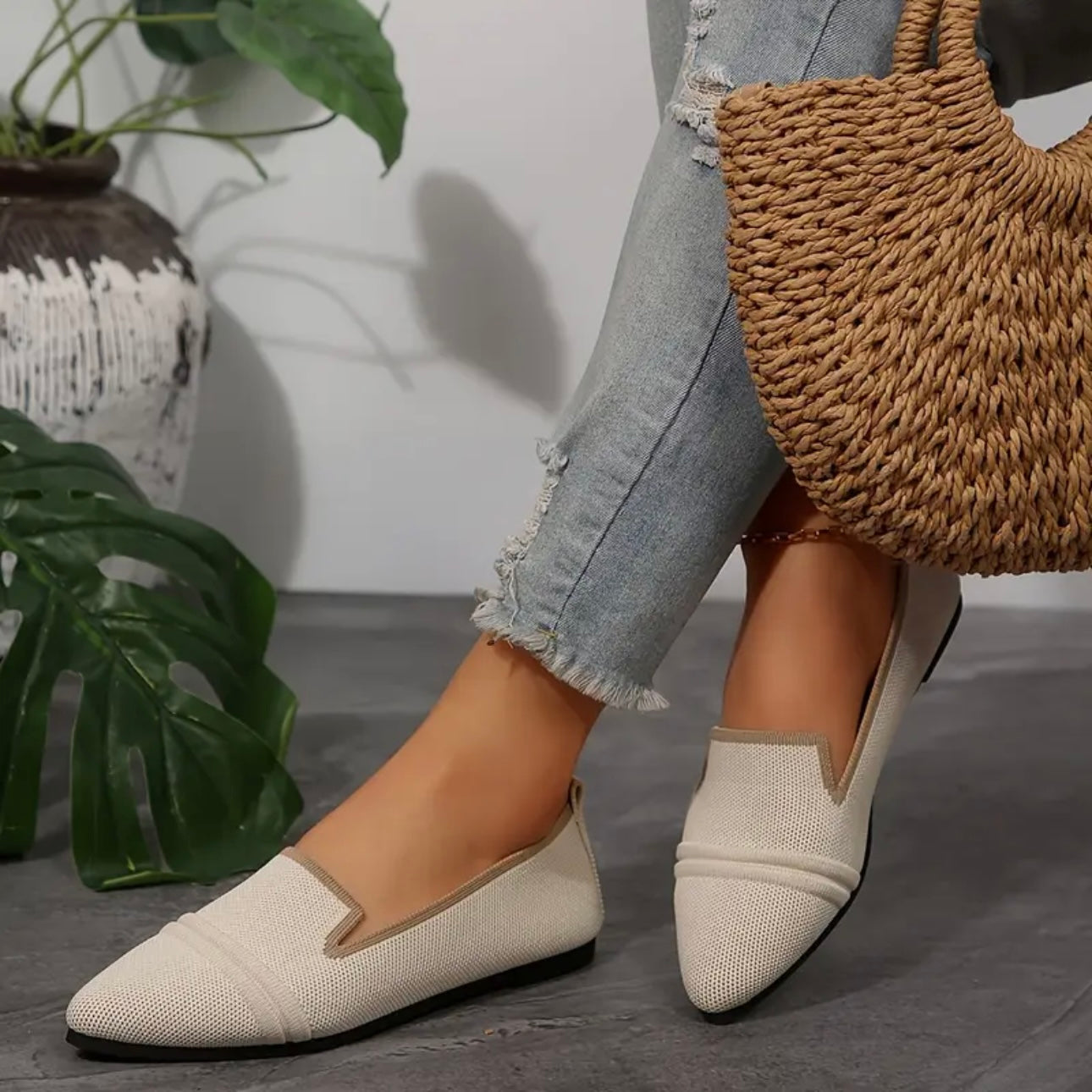 Pennie™ – Damens Spetsig Slip-on Skor
