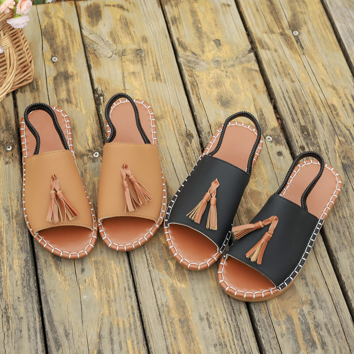 Freja™ – Tofsprydda Sommarsandaler för Dam