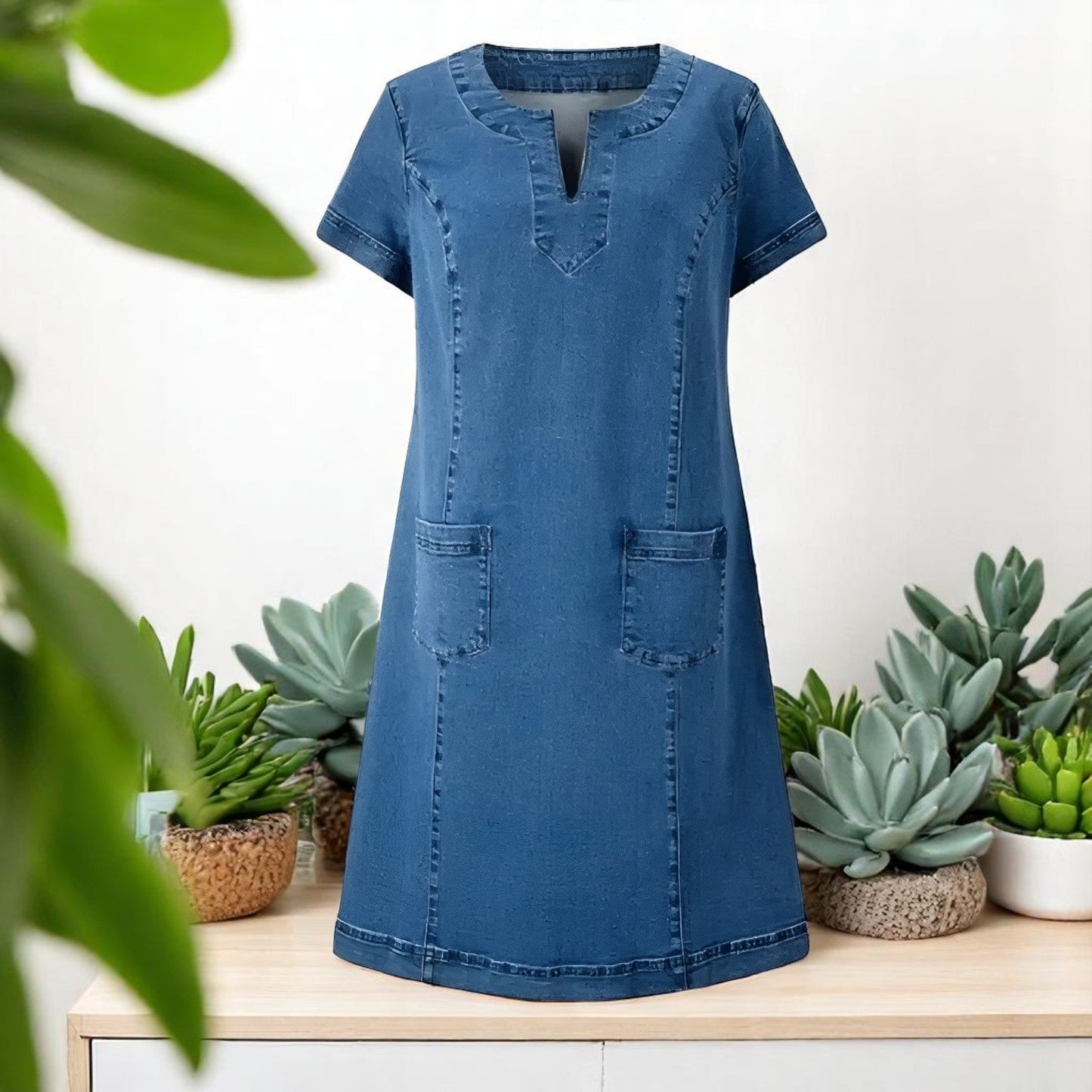 Joanna™ - Mjuk Jeansklänning för Dam