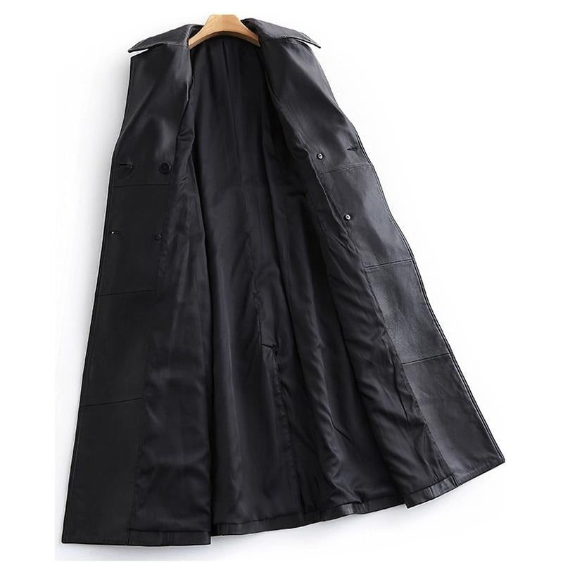 Maren™ - Läder Omslags Trenchcoat