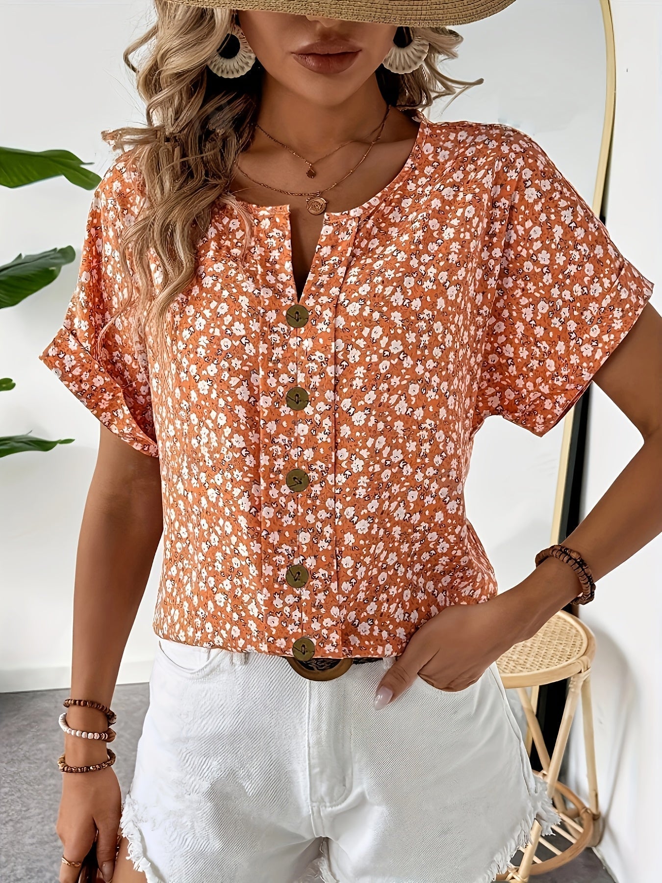 Mika™ – Blommig Mönstrad Blus