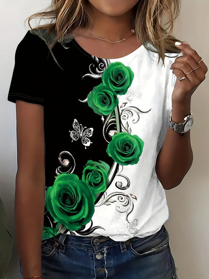 Gemma™ – T-shirt med Rostryck för Dam