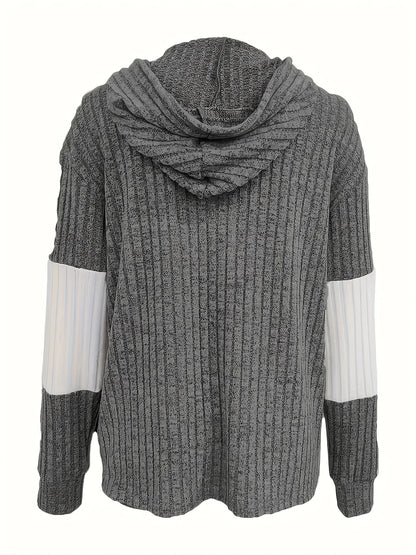 Inga™ – Färgblock Zip-Huvtröja för Dam