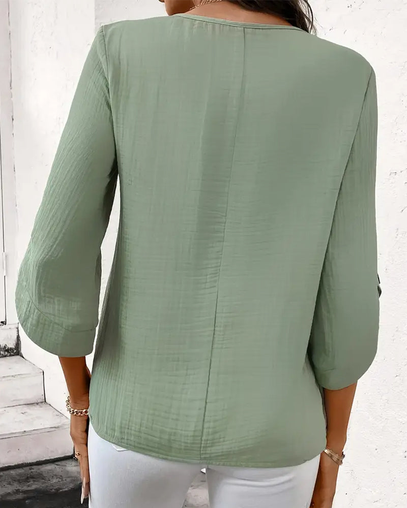 Rana™ – Damens Enfärgad Rundhalsblus
