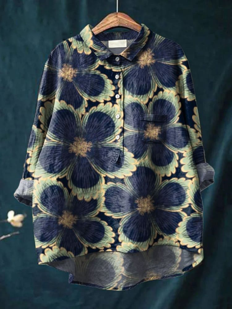 Deni™ – Kvinders Blomstret Casual Skjorte