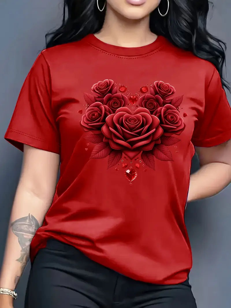 Blommigt Hjärt T-Shirt | Tillsammans Mot Diabetes