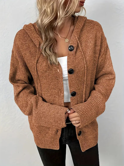 Charlotte™ - Knäppt Stickad Huvjacka