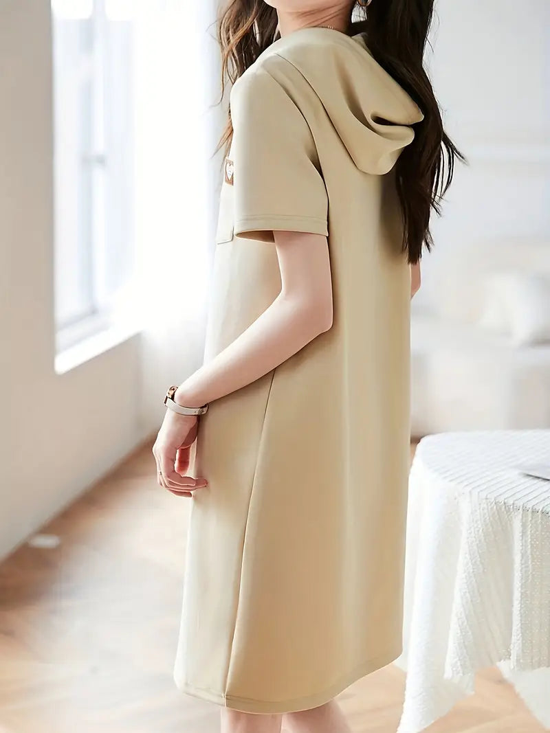 Bellah™ – Damens Beige Huvklänning