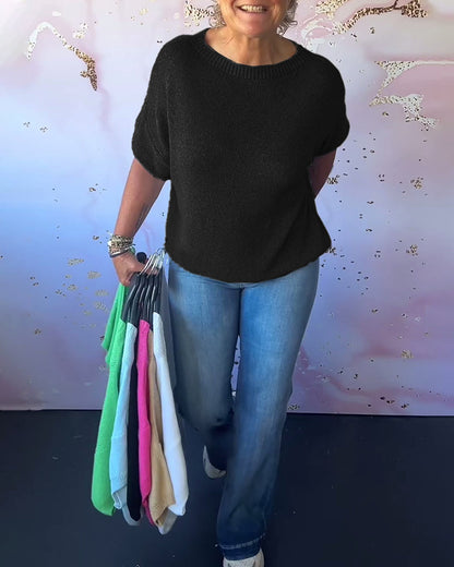 Lara™ – Avslappnad Blus med Rund Hals