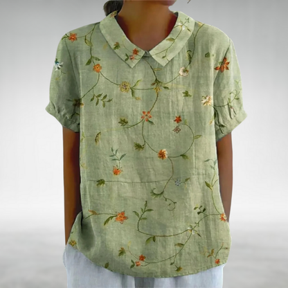 Danica™ – Damens Vintage Blommig Blus
