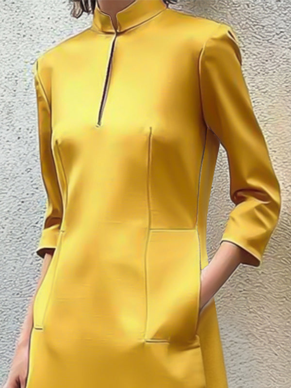 Charmaine™ – Kragklänning med Trekvartsärm