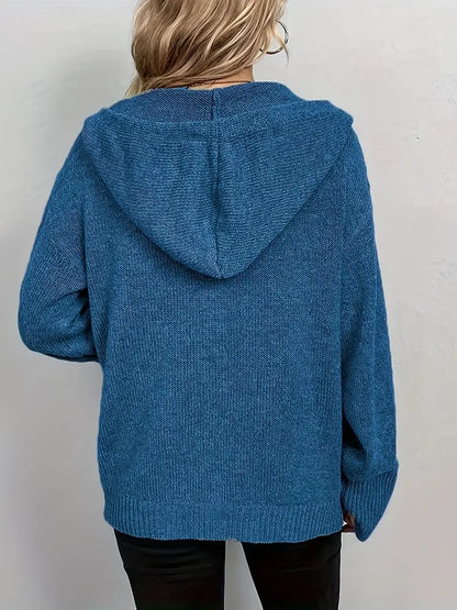 Charlotte™ - Knäppt Stickad Huvjacka