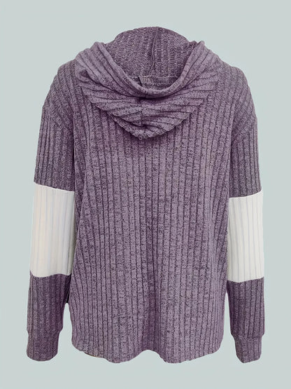 Inga™ – Färgblock Zip-Huvtröja för Dam