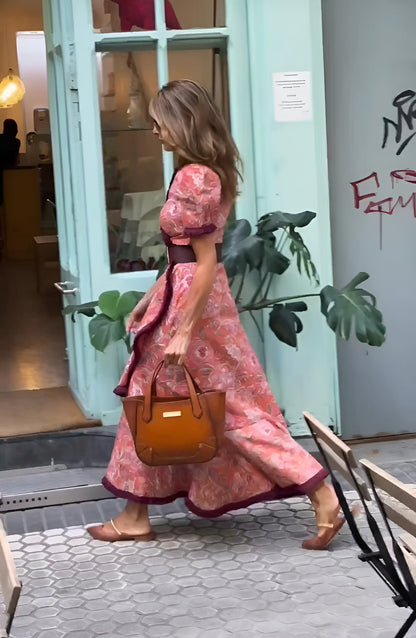 Elene™ – Damens Lång Klänning med Puffärmar