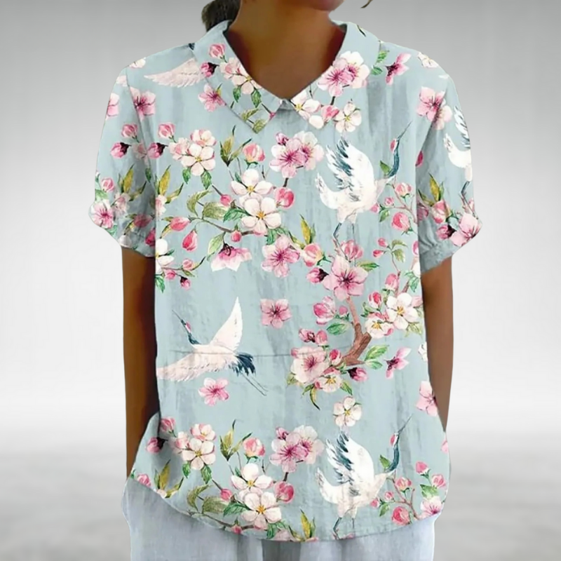 Danica™ – Damens Vintage Blommig Blus