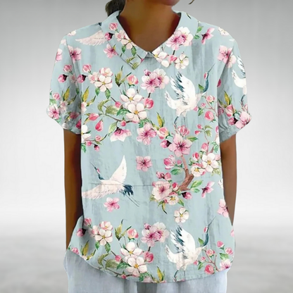 Danica™ – Damens Vintage Blommig Blus