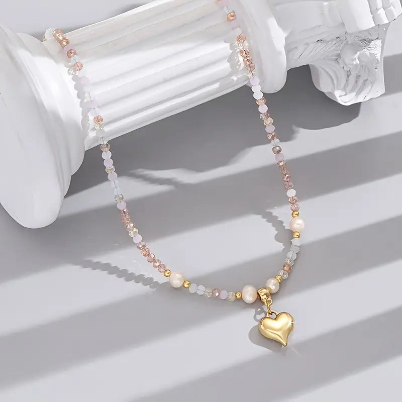 Hjärtformat Halsband i Guld | Tillsammans mot Bröstcancer