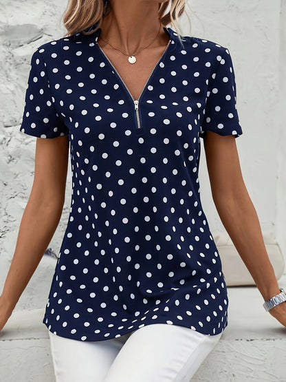 Tanja™ – Damens Prickig V-ringad Blus