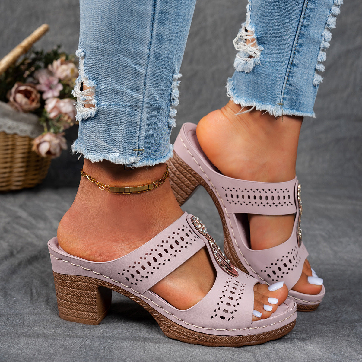 Anita™ - Ortopediska Sandaler Med Strass för Dam