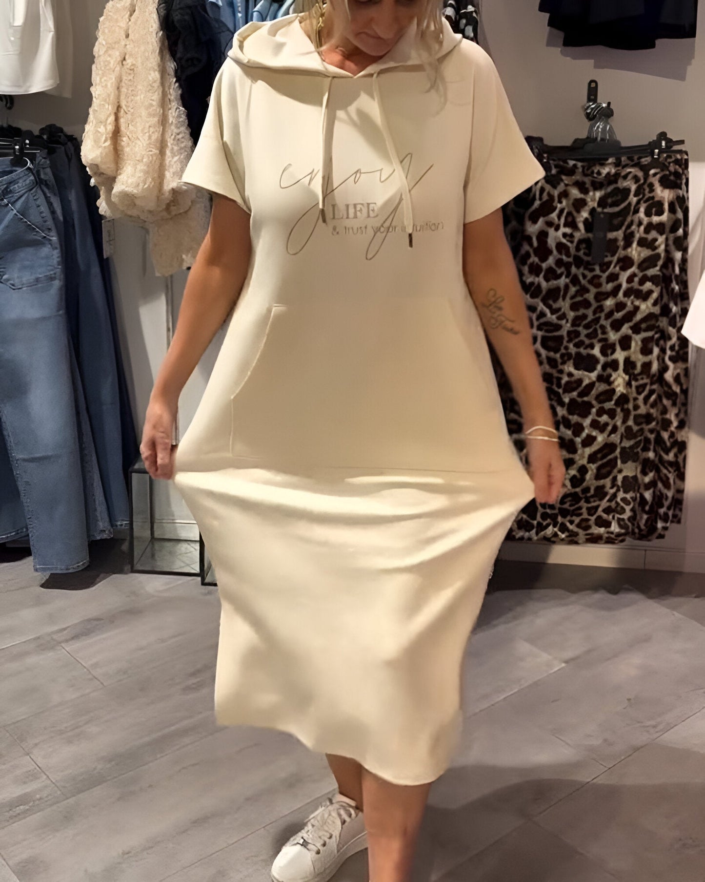 Sheeka™ – Avslappnad Hoodieklänning för Kvinnor