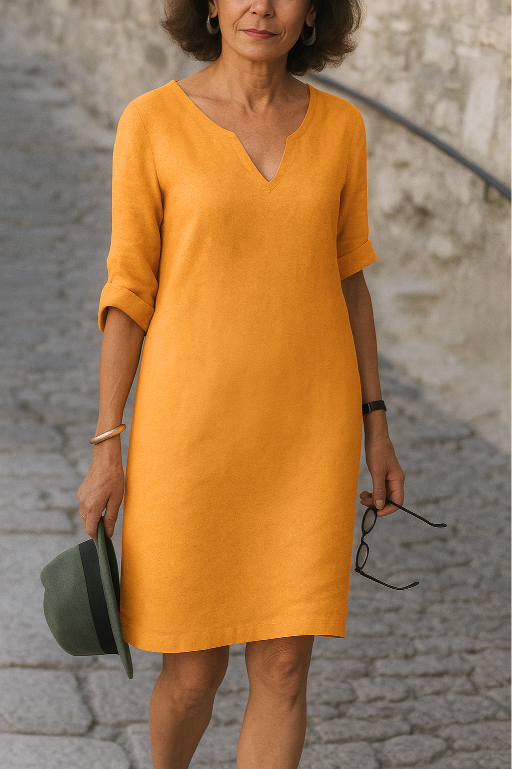 Rhea™ – Elegant V-ringad Klänning för Dam