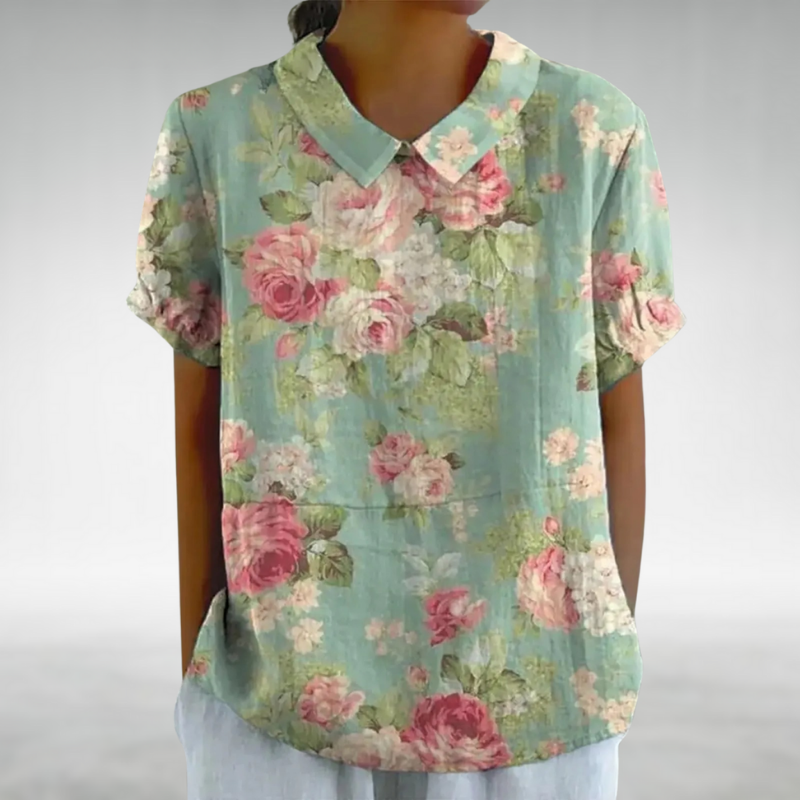 Danica™ – Damens Vintage Blommig Blus