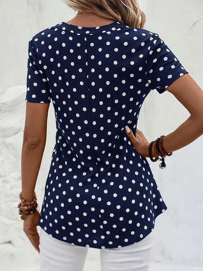 Tanja™ – Damens Prickig V-ringad Blus