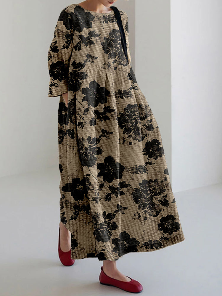Cosima™ - Elegant Lättvikts Blommönstrad Klänning