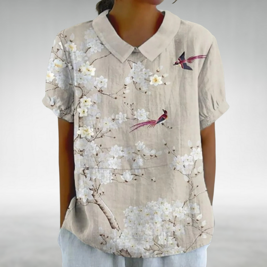 Danica™ – Damens Vintage Blommig Blus
