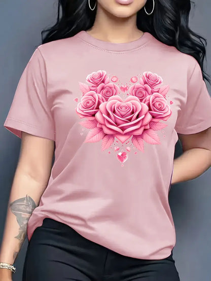 Blommigt Hjärt T-Shirt | Tillsammans Mot Diabetes