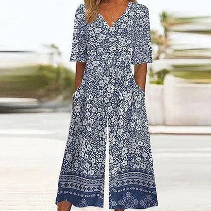 Neri™ - Vintage Boho Blommig Jumpsuit