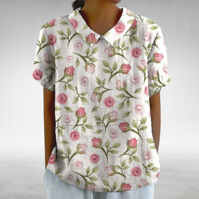 Danica™ – Damens Vintage Blommig Blus