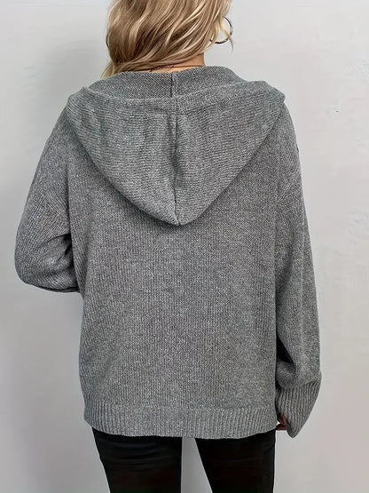 Charlotte™ - Knäppt Stickad Huvjacka