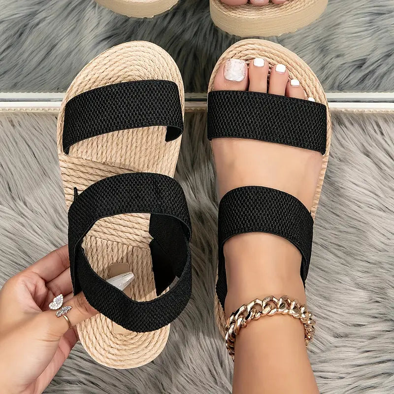 Zandra™ – Sandaler med Kilklack och Öppen Tå för Dam