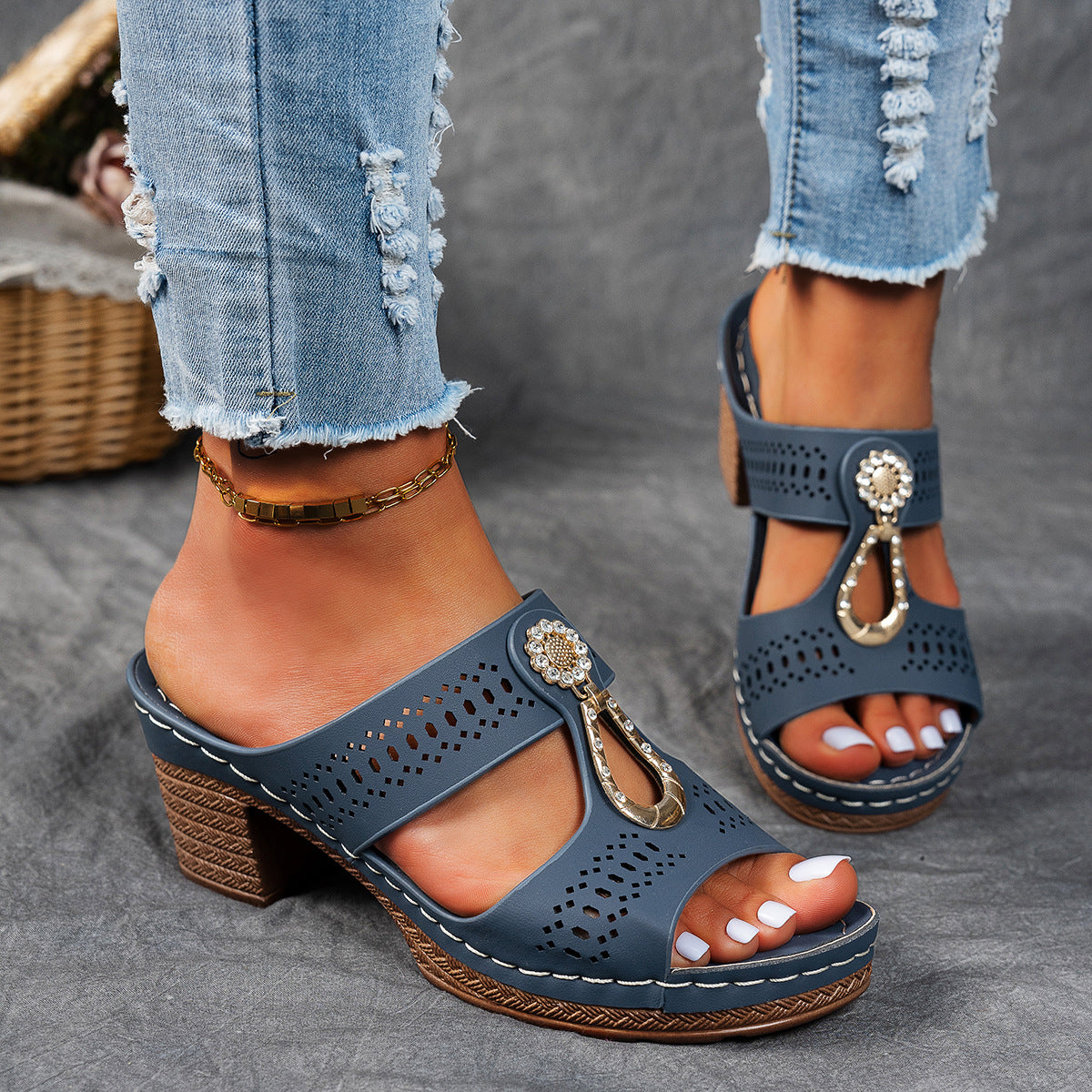 Anita™ - Ortopediska Sandaler Med Strass för Dam