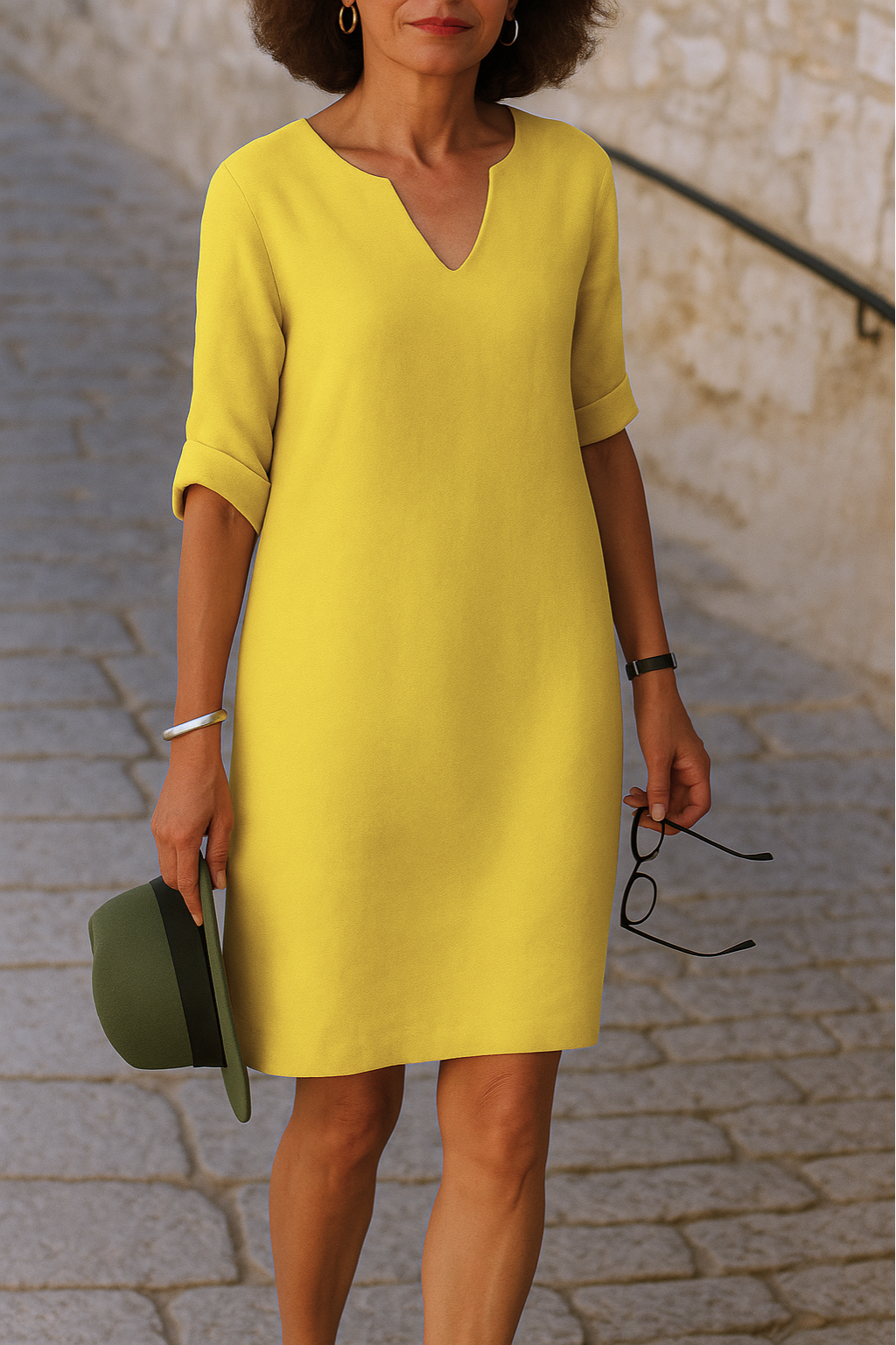 Rhea™ – Elegant V-ringad Klänning för Dam