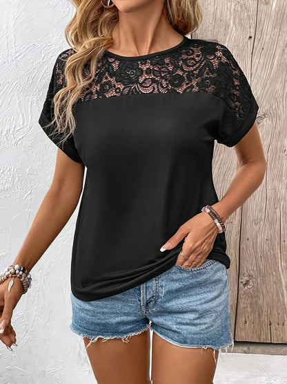 Bea™ – Elegant Topp med Spetsdetaljer för Kvinnor