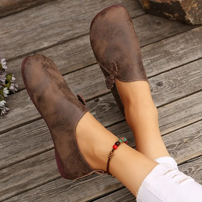 Nice™ – Damens Loafers med Blombroderi