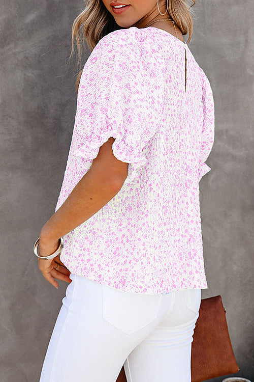 Eliza™ – Damens Blommig Puffärm Blus