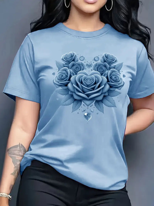 Blommigt Hjärt T-Shirt | Tillsammans Mot Diabetes