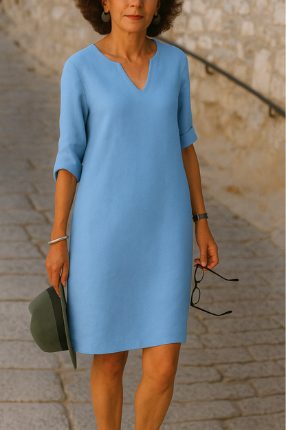 Rhea™ – Elegant V-ringad Klänning för Dam