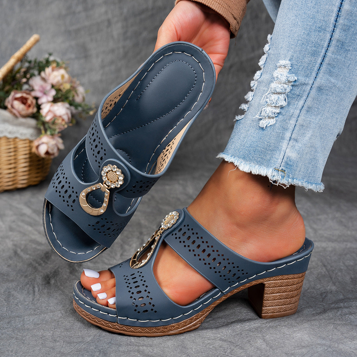 Anita™ - Ortopediska Sandaler Med Strass för Dam