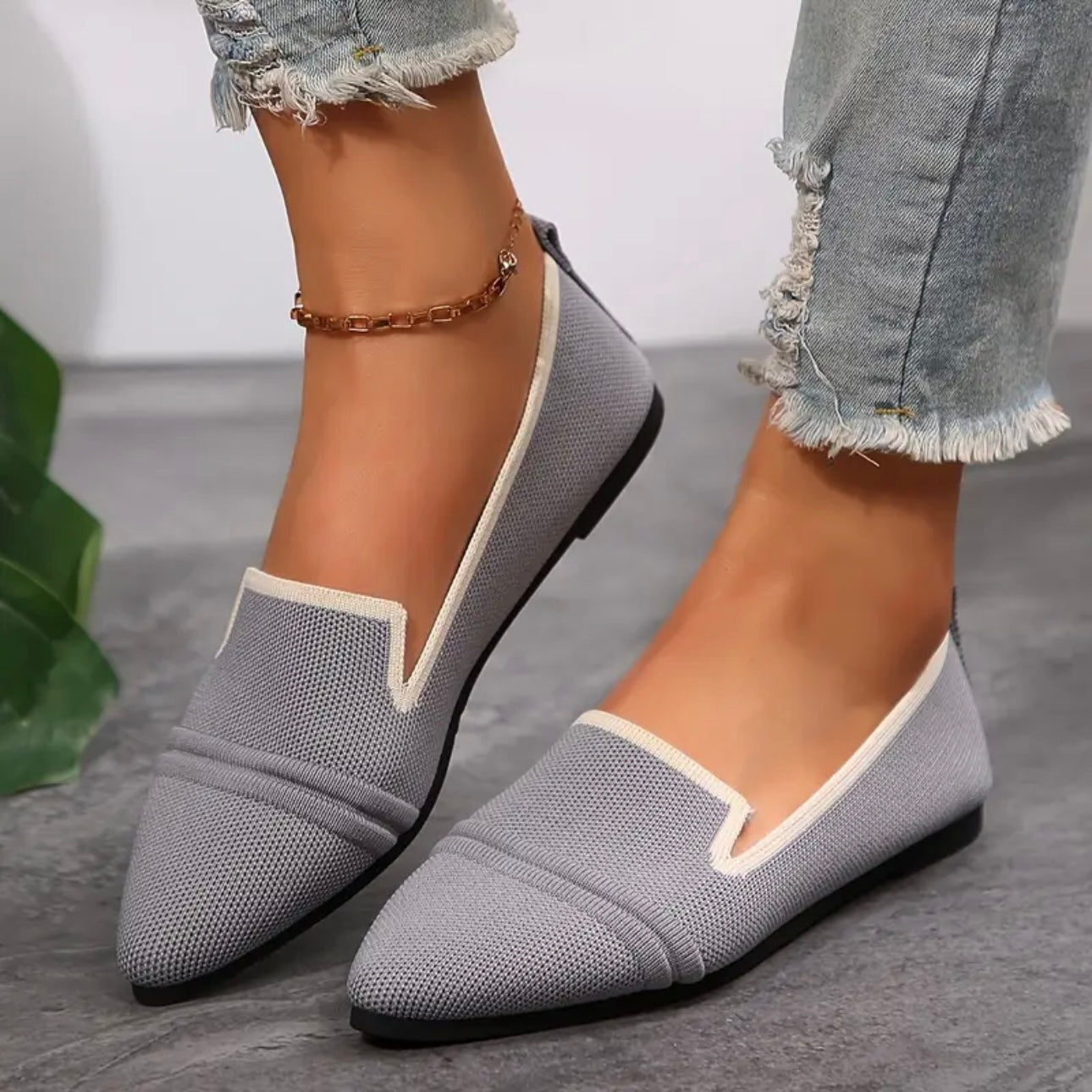 Pennie™ – Damens Spetsig Slip-on Skor