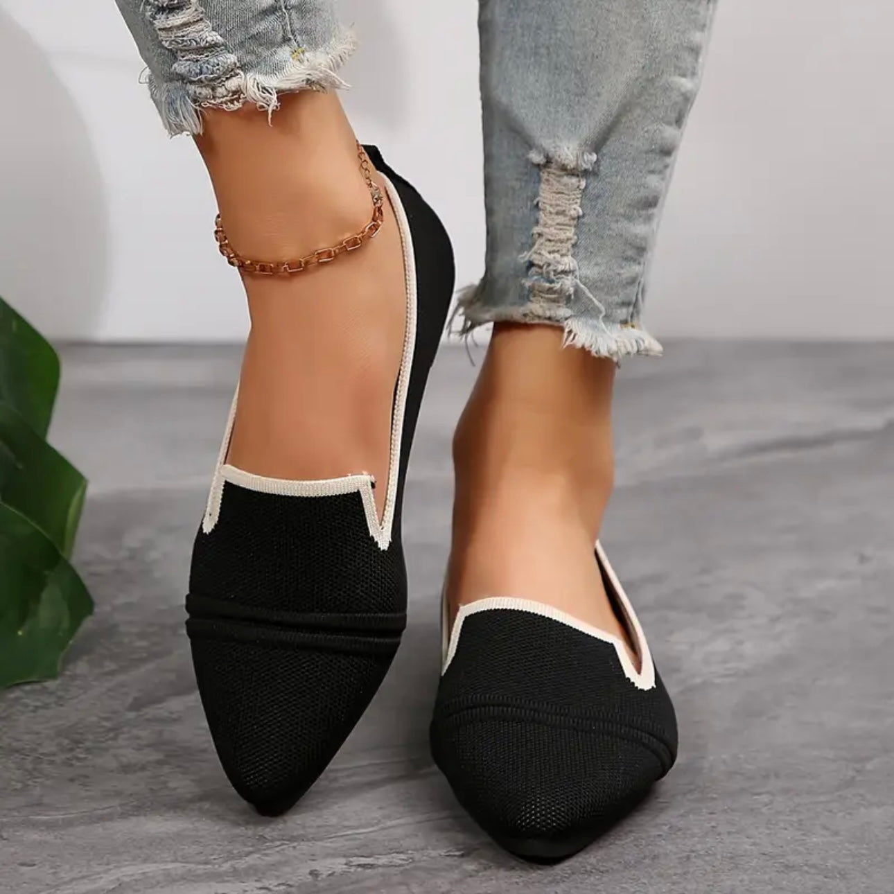 Pennie™ – Damens Spetsig Slip-on Skor