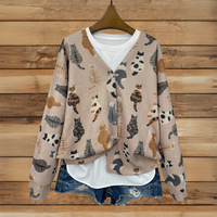 Beige med olika katttryck