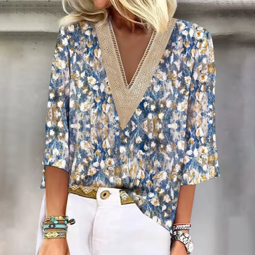 Nila™ – Damens Elegant Blommig Blus