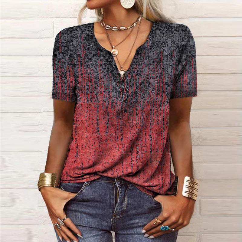 Malin™ – T-shirt med Etniskt Tryck